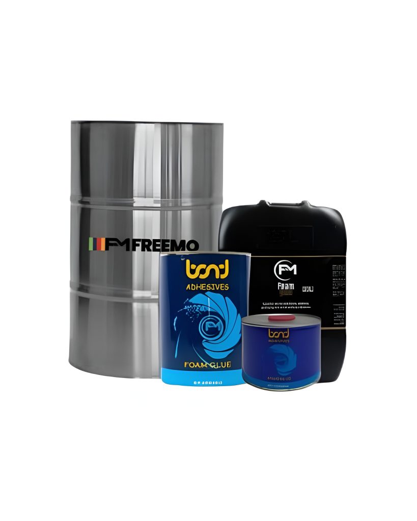 Freemo industrial foam glue available in various sizes for upholstery, bedding, furniture manufacturing and foam-to-foam bonding in South Africa.