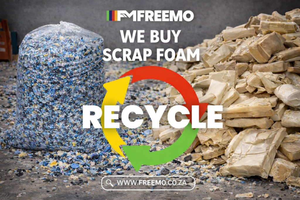 Freemo recycling foam scraps – company buying scrap foam and chipfoam waste for recycling and rebond foam production.